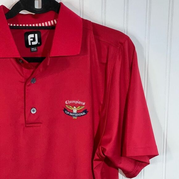 FootJoy Champion Cup Invitational Embroidered Red Golf Polo Mens Small Shirt Top - Picture 5 of 8